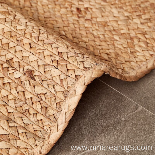 Natural fiber water Hyacinth Woven braided rugs carpet